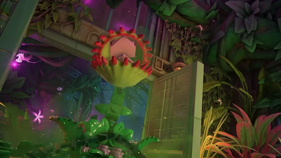 Poison Ivy's overgrown lair, the Chapter 3 villain hideout in LEGO Batman: Legacy of the Dark Knight